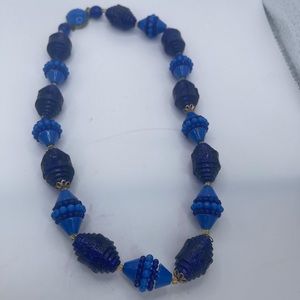 Vintage cobalt blue necklace. Made in west Germany.
